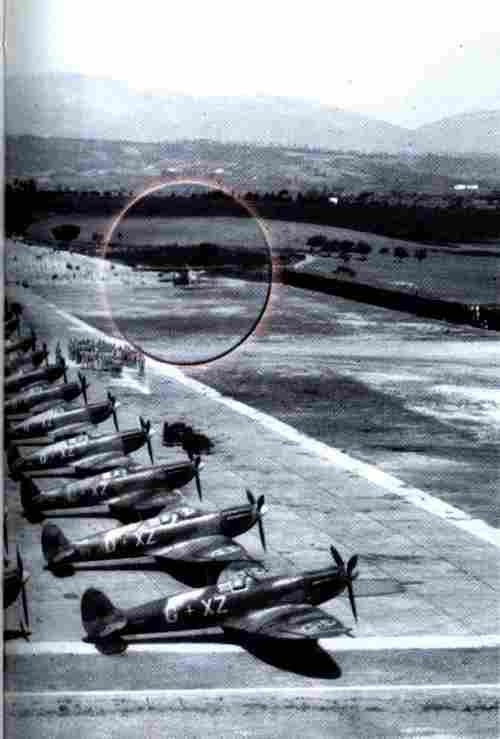 Le ANF Les Mureaux 115,  intern en Juin 1940, est visible sur le tarmac  de la BA 2 au Portugal en 1944, son destin est inconnu- Doc Mais Alto via Mario Canongia Lopes