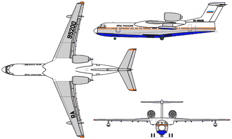 PLan 3 vues du Be-200
